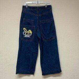 ALab womans Wide-Leg Jeans with Cartoon Patch size 30